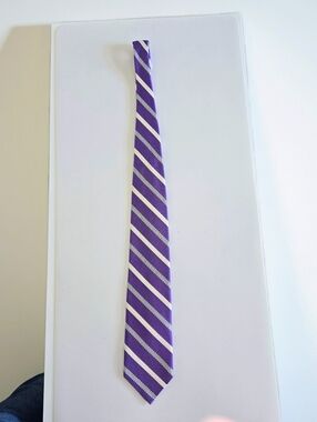 Robert Talbott Purple Striped 100% Silk Tie- Like New